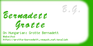 bernadett grotte business card